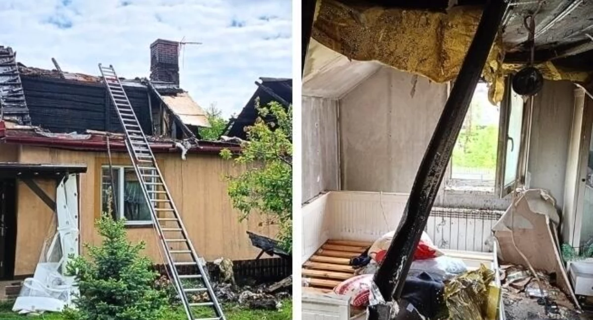 Pożar zniszczył dom w Hucie Dąbrowej. Ruszyła kolejna zbiórka dla rodziny Renaty i Janusza Piszcz