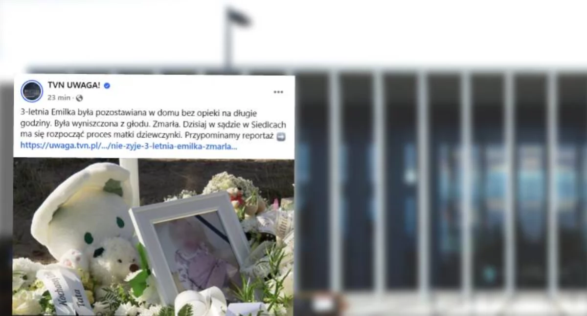 Ruszył proces o znęcanie się nad 3-letnią Emilką. Matka oskarżona o doprowadzenie do śmierci dziecka