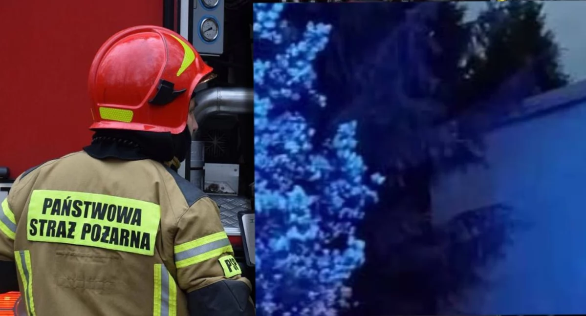 Wieczorny pożar przy Jana Pawła II w Łukowie! Ogień pojawił się na strychu domu jednorodzinnego!