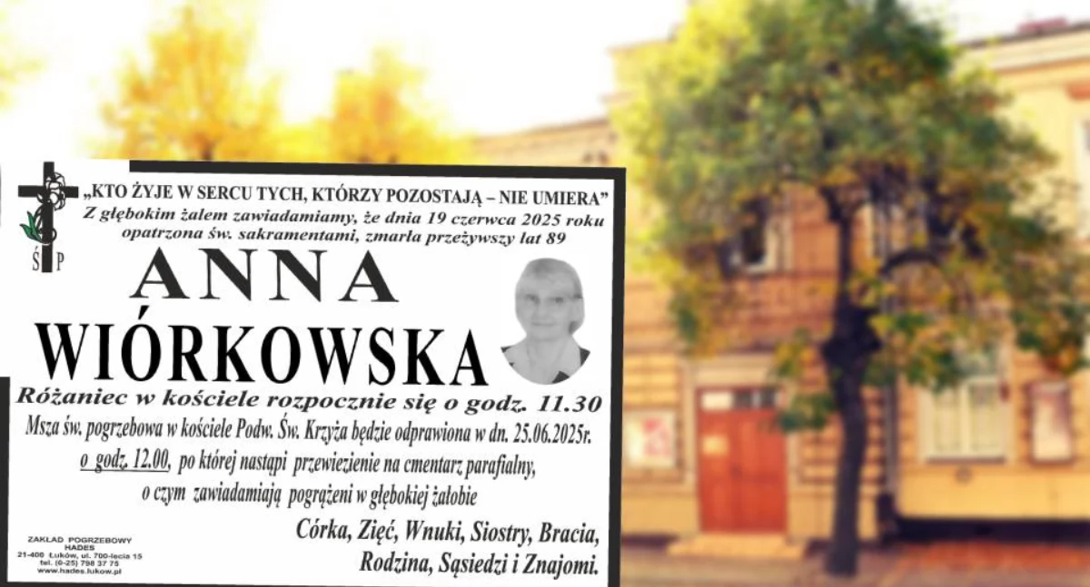 Anna Wiórkowska nie żyje – była radna i wieloletnia bibliotekarka z Łukowa