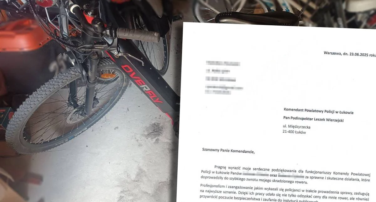 Nie spodziewał się takiego finału. Policjanci z Łukowa odzyskali rower wart 10 tys. zł
