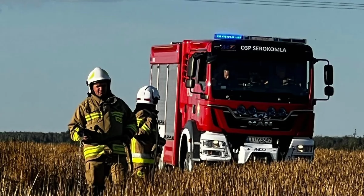 Pożar zboża w miejscowości Czarna szybko ugaszony