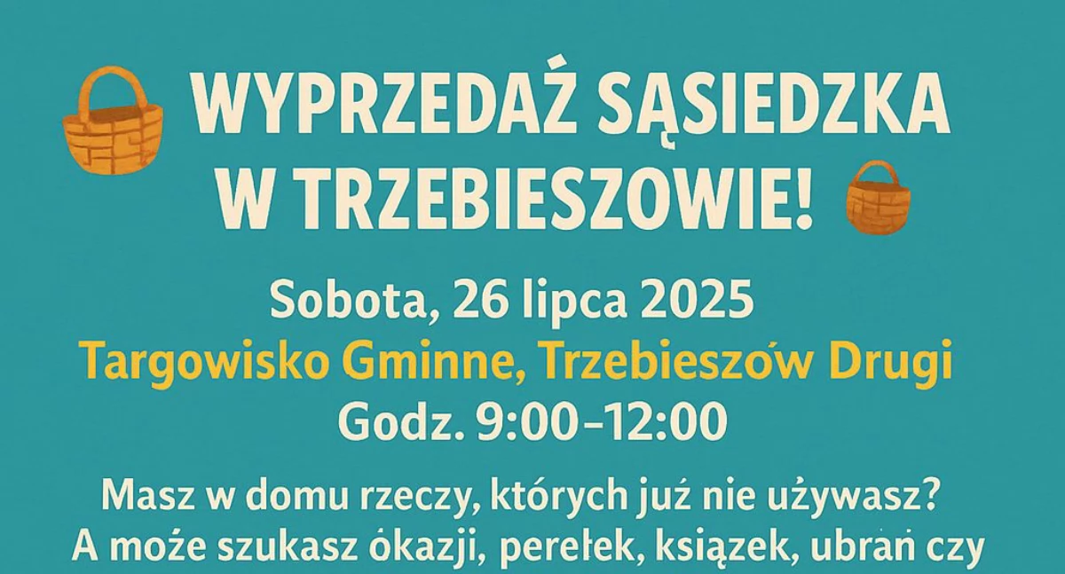 Skarby z drugiej ręki na targowisku w Trzebieszowie! Wielka wyprzedaż sąsiedzka już 26 lipca