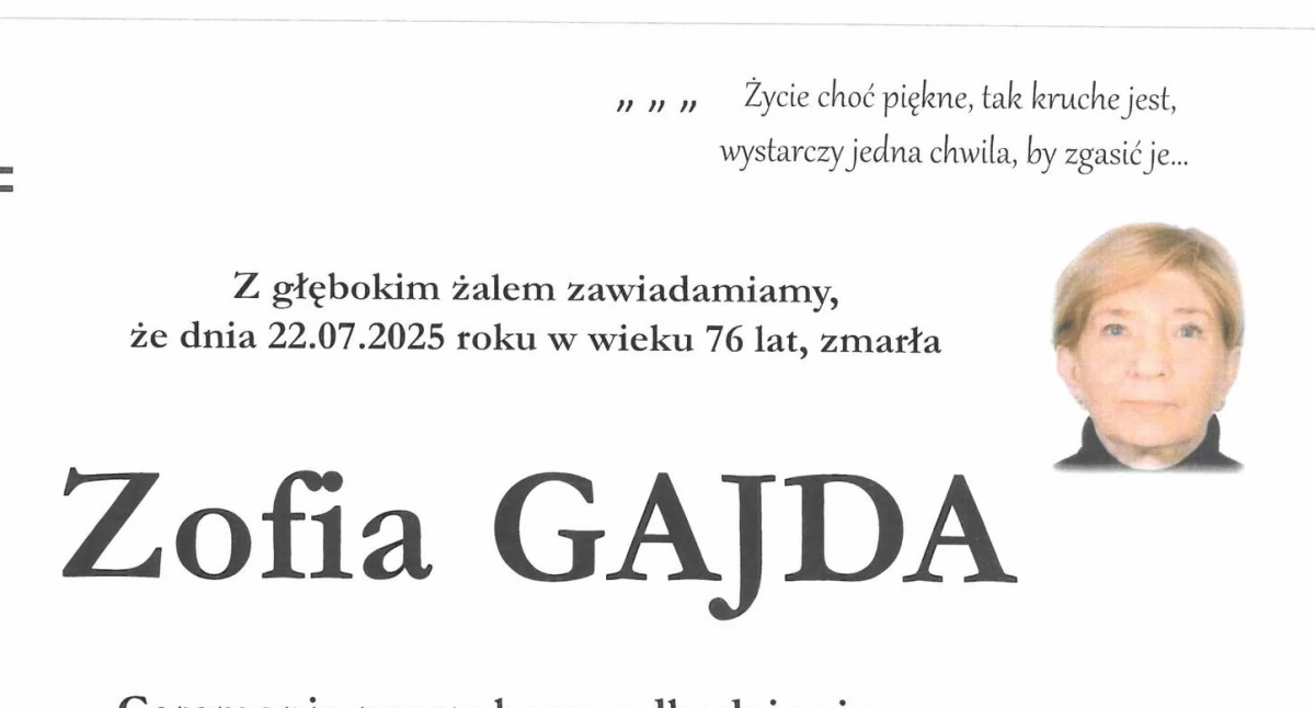 Odeszła Zofia Gajda. Łuków żegna cenioną pracownicę Spółdzielni Mieszkaniowej