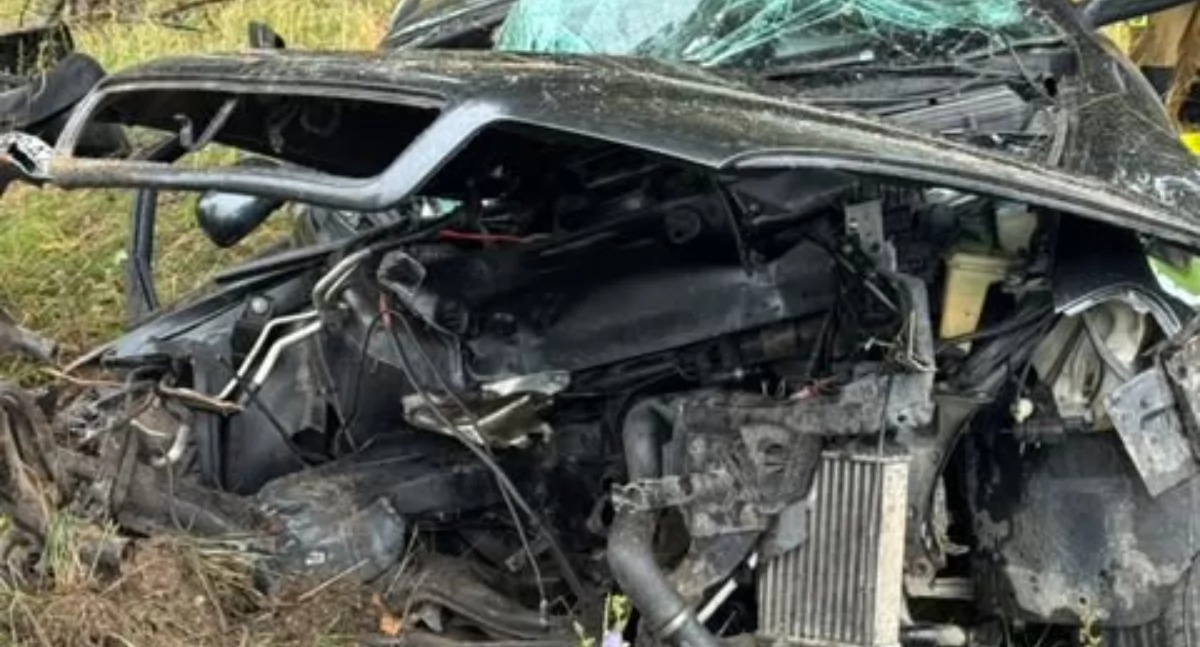 Dramat na trasie Adamów-Krzywda. Audi z ogromną siłą wbiło się w drzewo! (FOTO)