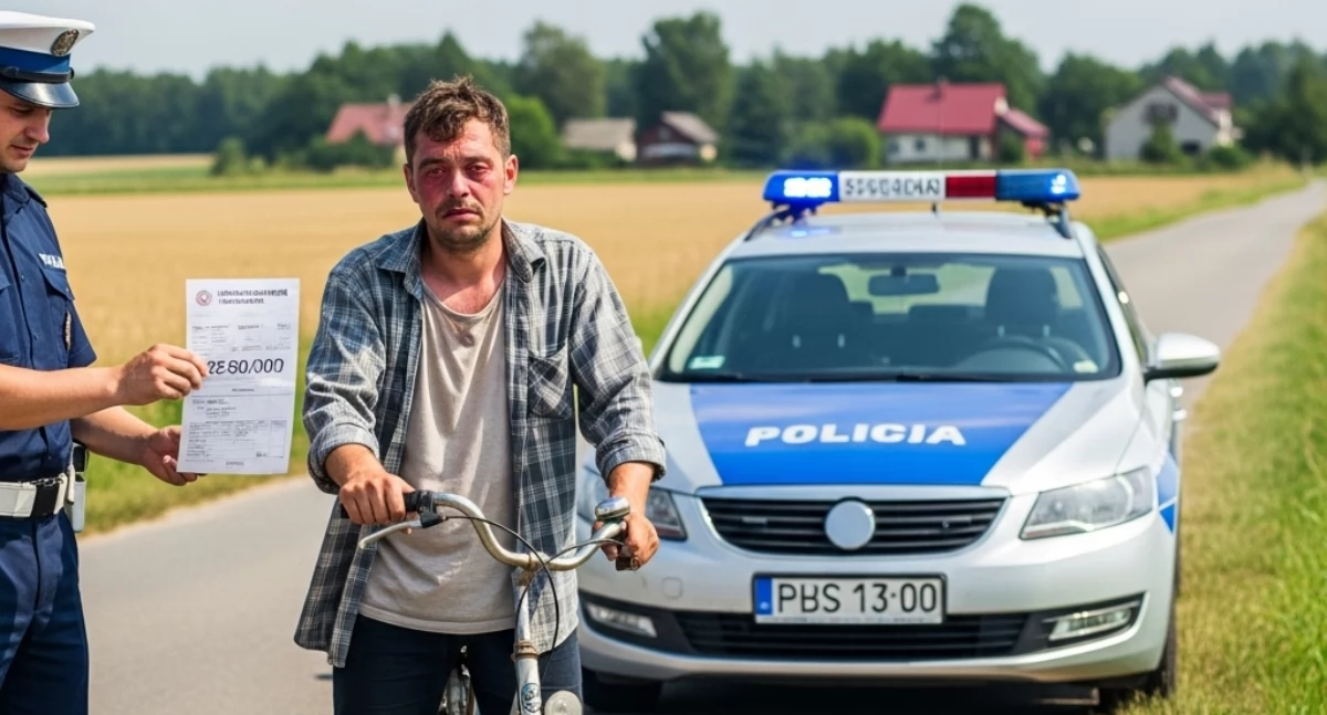 ALEKSANDRÓWKA – Rekordzista na rowerze z mandatem na 2500 złotych