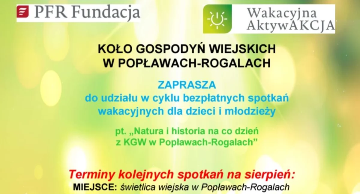 Popławy-Rogale zapraszają na wakacyjne wycieczki i gry terenowe dla dzieci i młodzieży