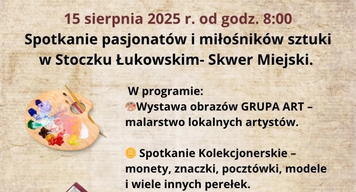 Stoczek Łukowski szykuje poranek pełen sztuki i kolekcjonerskich perełek. Co zobaczysz na Skwerze Miejskim?