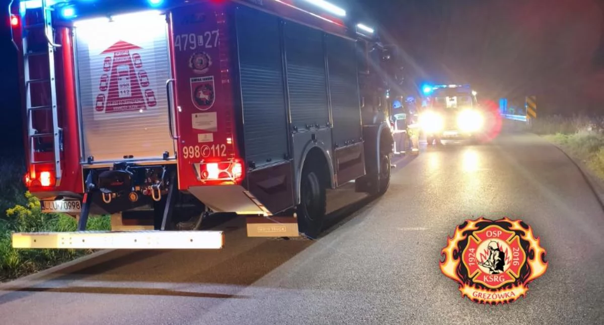 Wypadek motocykla pod Łukowem. Dwie osoby poszkodowane