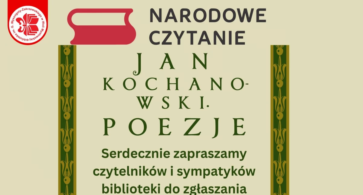 Narodowe Czytanie w Wilczyskach. Biblioteka w Woli Mysłowskiej zaprasza do udziału