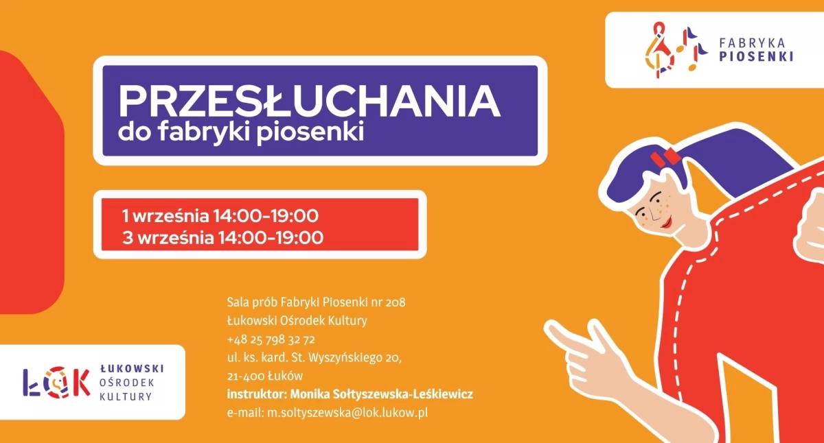 Fabryka Piosenki ŁOK ogłasza nabór. Sprawdź, kiedy odbędą się przesłuchania