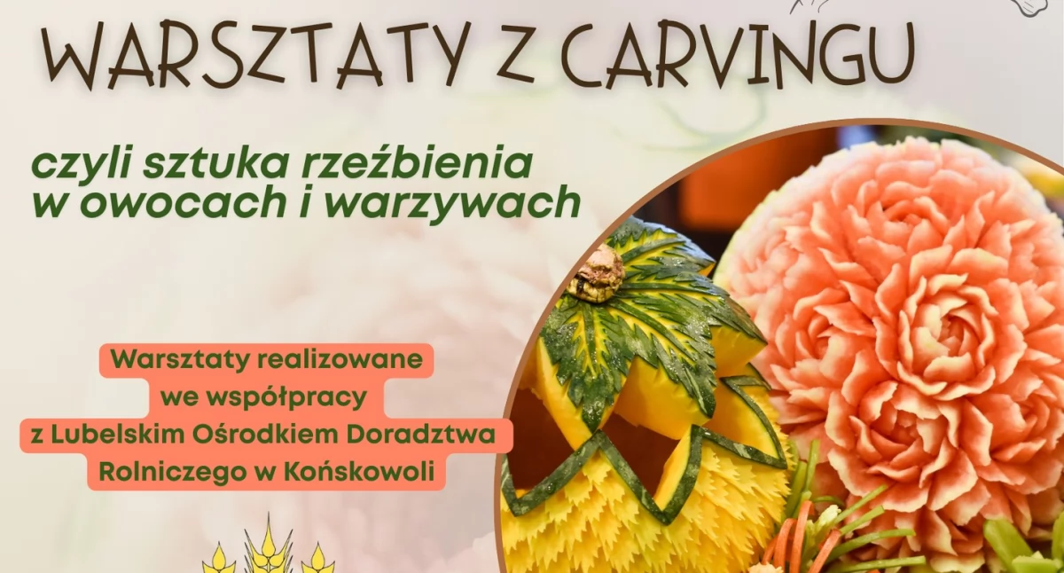 Adamów: biblioteka zaprasza na warsztaty carvingu. Naucz się wycinać ozdoby z owoców i warzyw