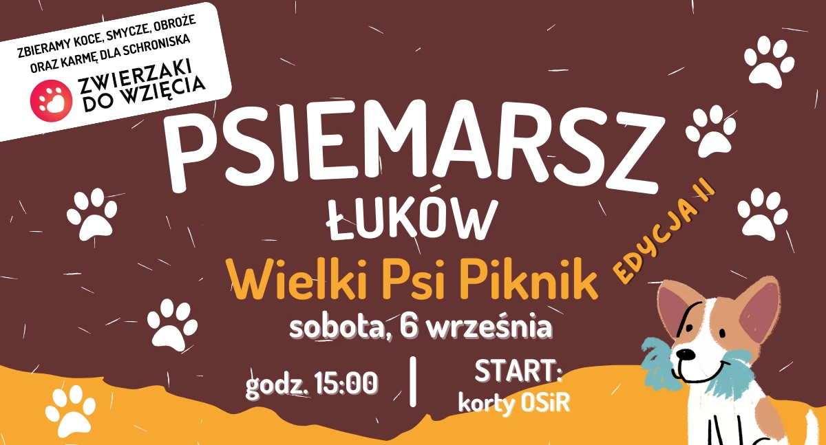 Łuków: Druga edycja Psiemarszu i Wielkiego Psiego Pikniku już 6 września