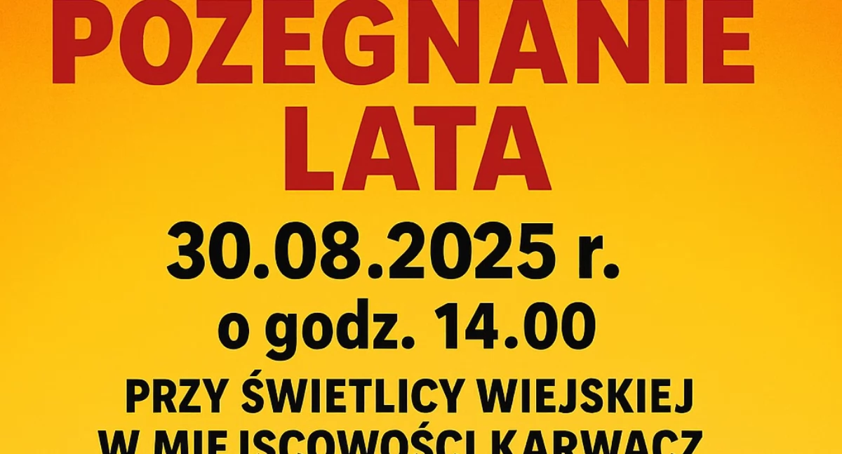 Zapraszamy na pożegnanie lata w Karwaczu. Motocykle, grill i potańcówka pod chmurką