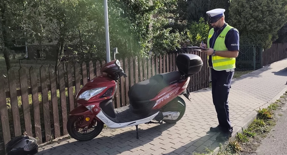 Wypadek pod Radzyniem Podlaskim. Motocyklistka bez uprawnień trafiła do szpitala