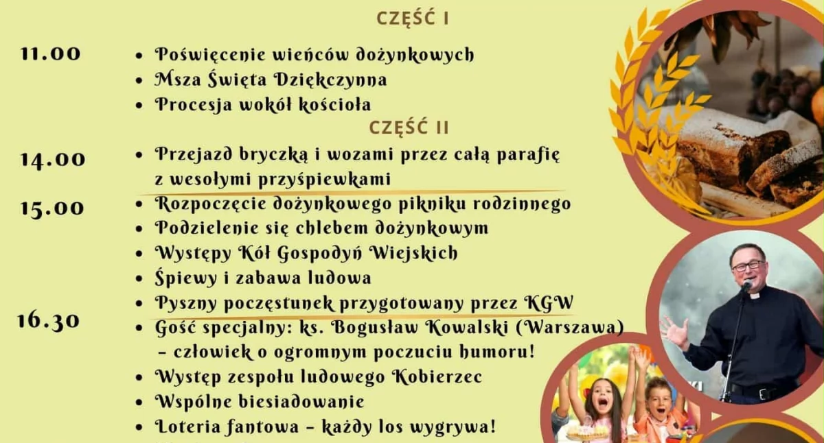 Zapraszamy na Dożynki Parafialne w Jedlance. Barwny korowód, msza i biesiada z atrakcjami