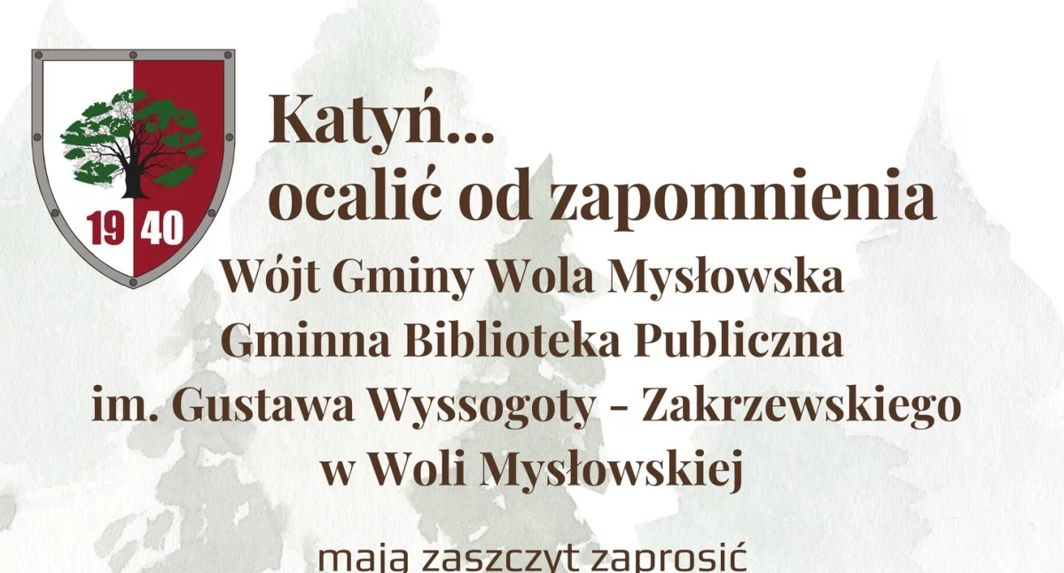 Dęby Pamięci w Woli Mysłowskiej. Zapraszamy na uroczystość upamiętni poruczników Bronisława Czajkę i Wiktora Roguskiego
