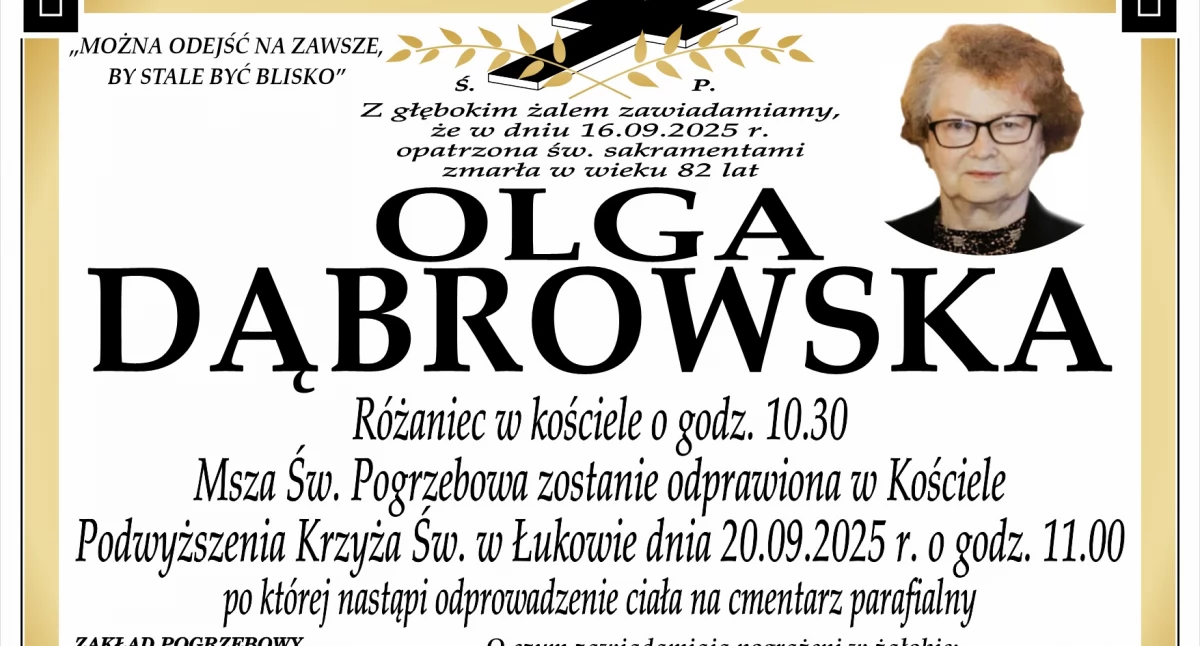 Nie żyje Olga Dąbrowska, wieloletnia nauczycielka I LO w Łukowie