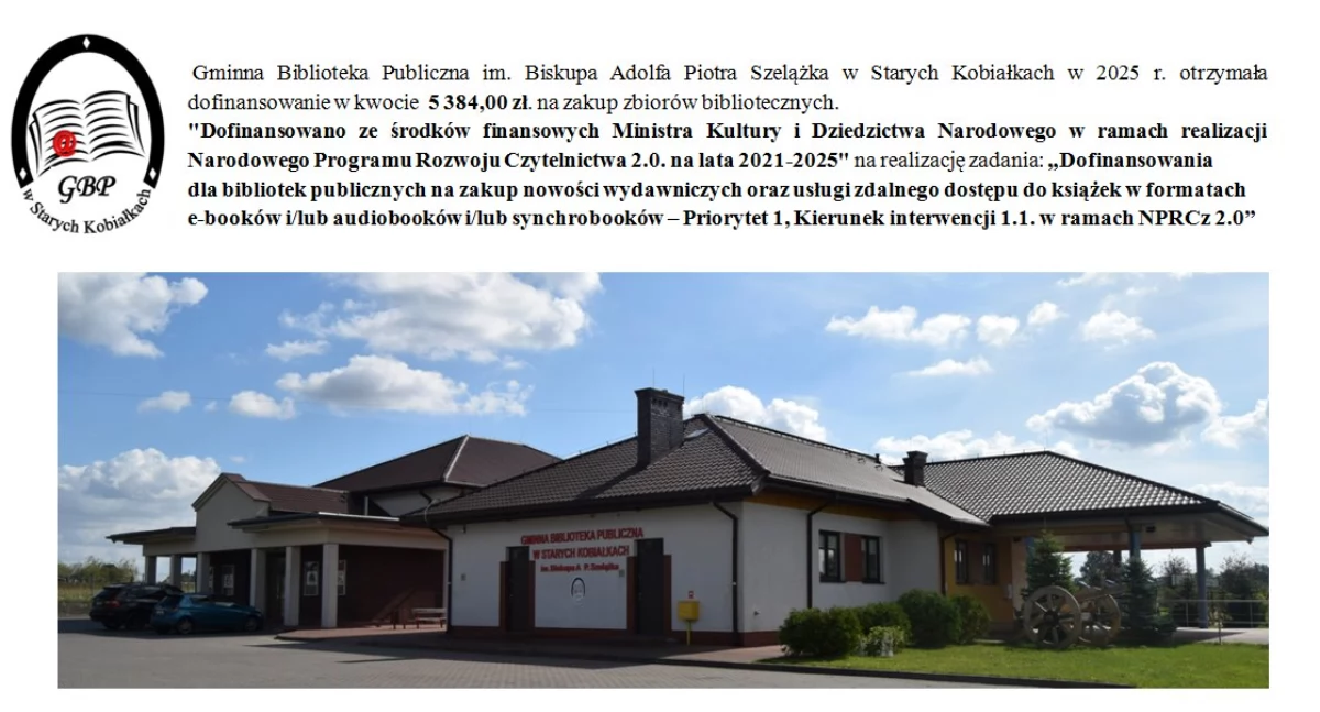 Nowe książki i e-booki trafią do Biblioteki w Starych Kobiałkach! Jest dofinansowanie