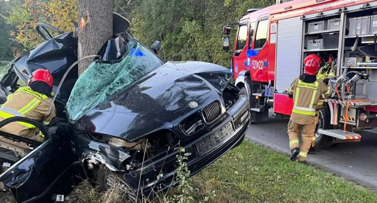 BMW rozbite na drzewie. 23-latek zginął na miejscu
