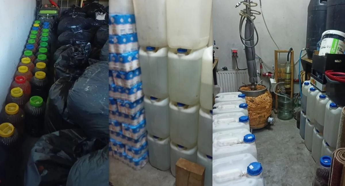 Bimbrowy biznes zlikwidowany! 1400 litrów alkoholu i 50 tys. zł w rękach policji! (WIDEO)