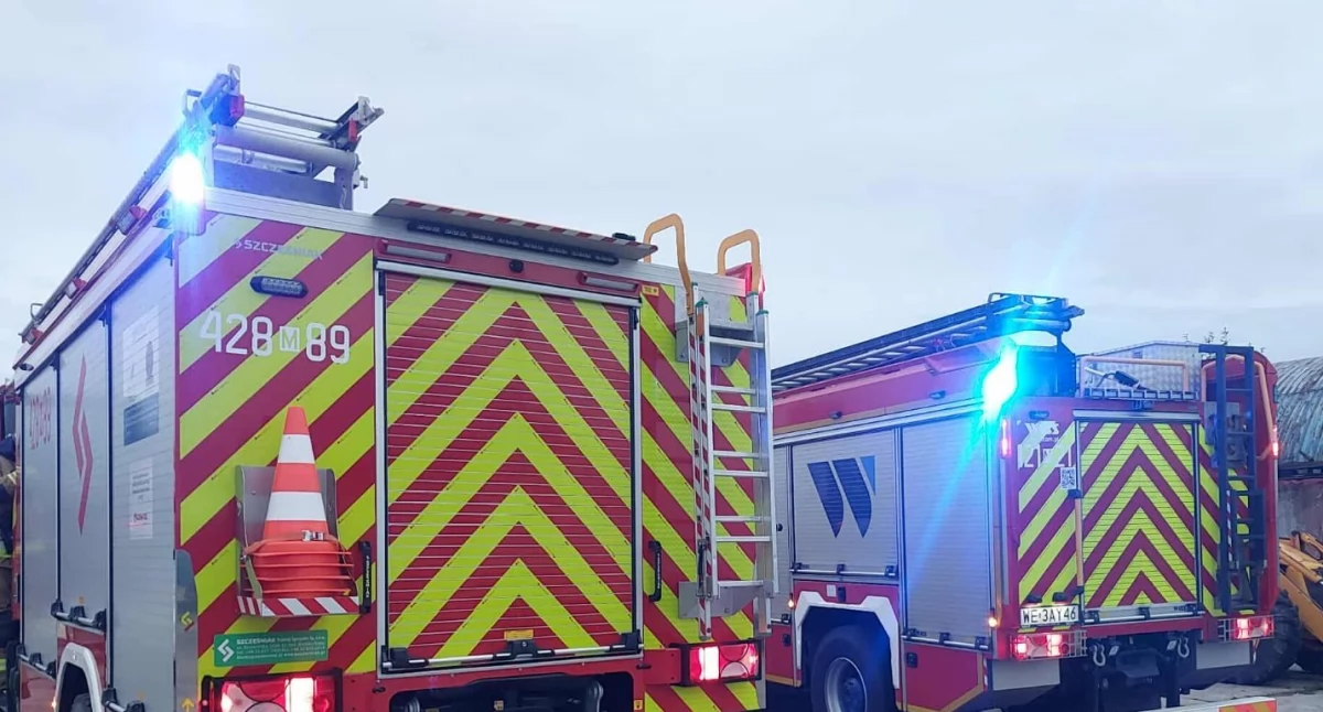 Kłęby dymu na drodze krajowej nr 76. Strażacy interweniowali przy dostawczaku