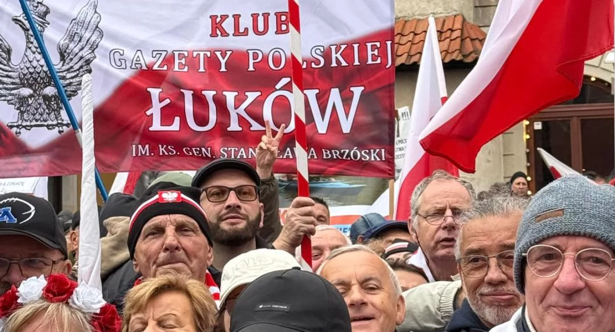 Mieszkańcy Łukowa na „Marszu Patriotów” w Warszawie. Protestowali przeciwko paktowi migracyjnemu i umowie z Mercosurem