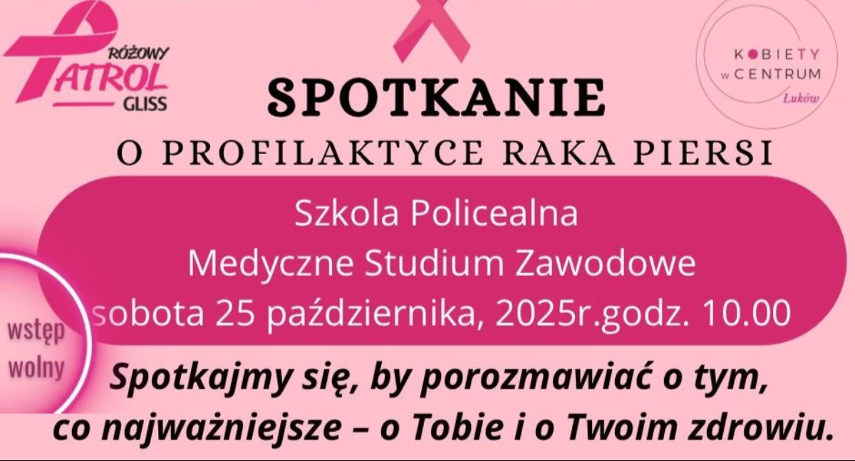 Łuków: Zapraszamy na spotkanie o profilaktyce raka piersi w Medycznym Studium Zawodowym