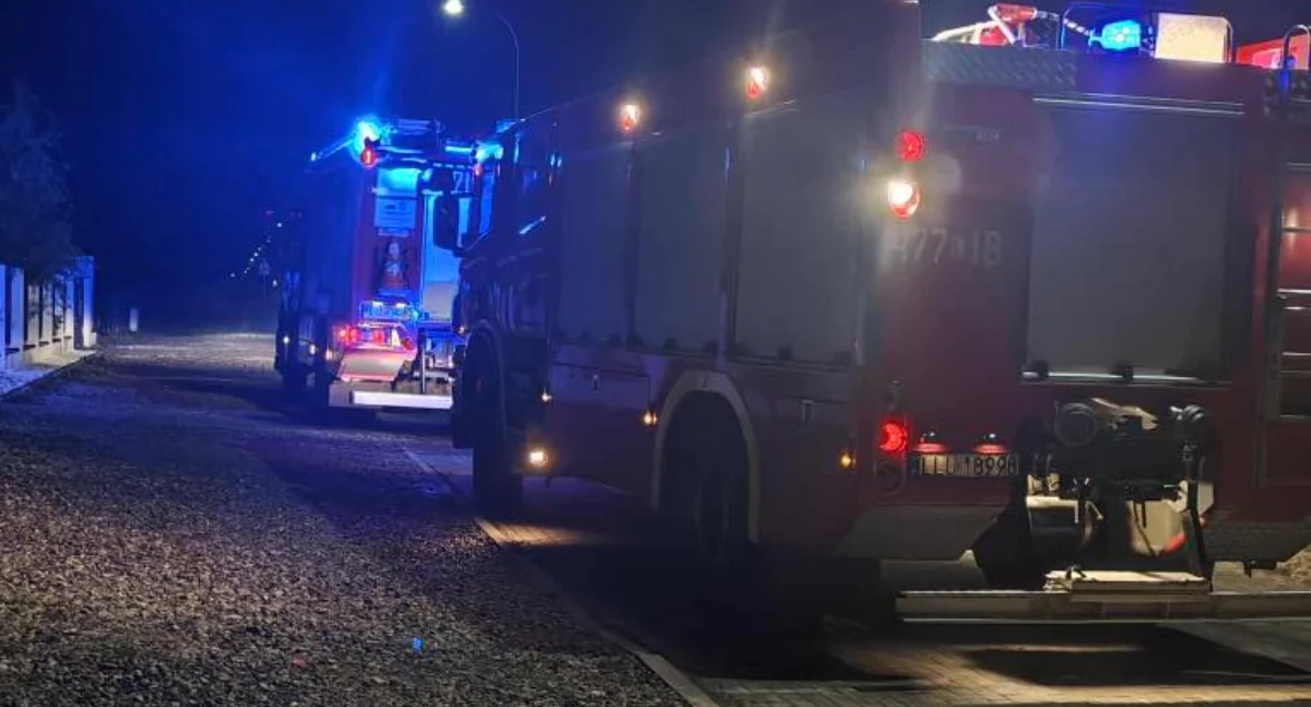 Nieprzyjemny zapach w budynku w Łazach. Interweniowała straż pożarna