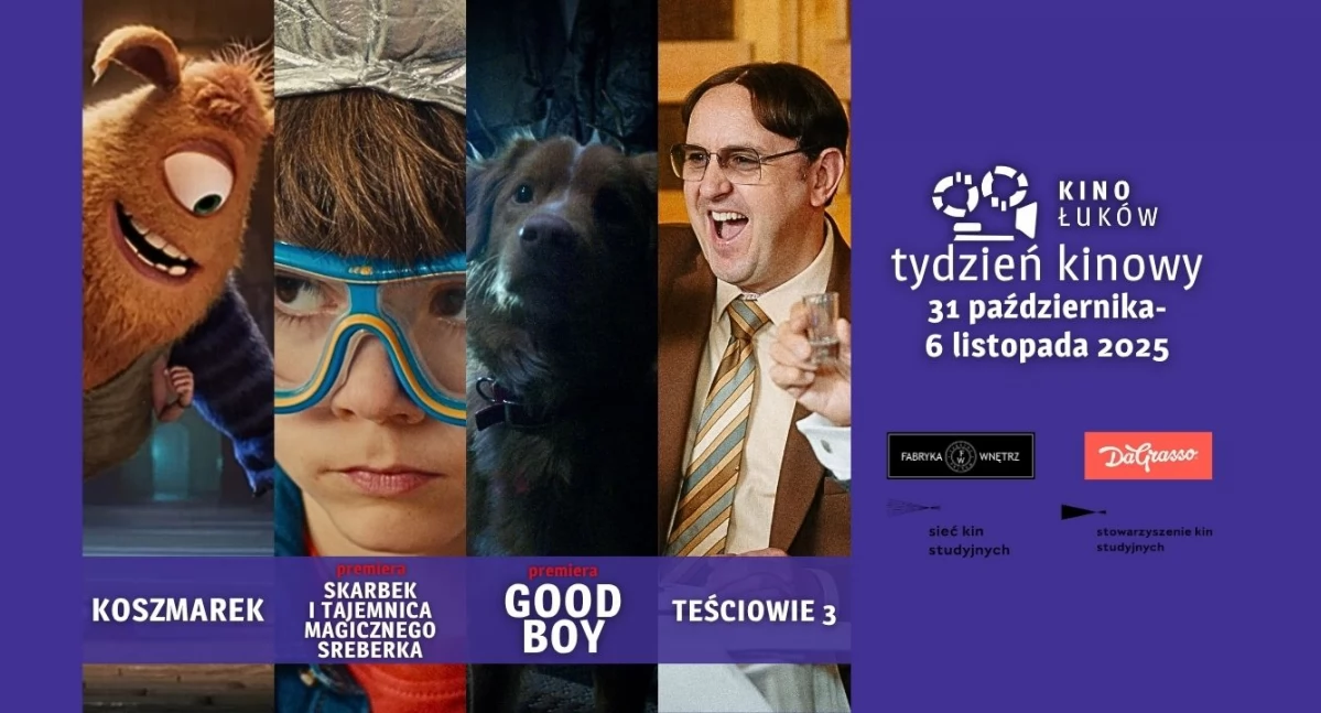 Najnowsze premiery filmowe w Kinie Łuków: Skarbek, Teściowie 3, Koszmarek, Good Boy! - Zaplanuj seans już teraz!