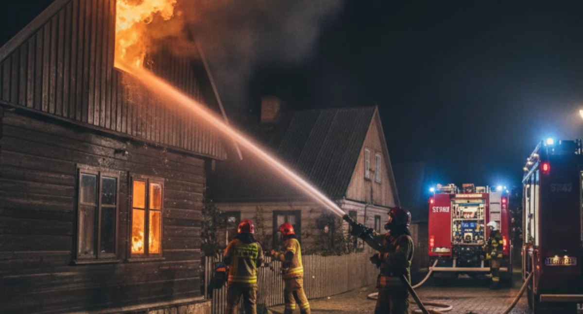 Nocna akcja strażaków z Łukowa. Ogień w gospodarstwie w Ryżkach!