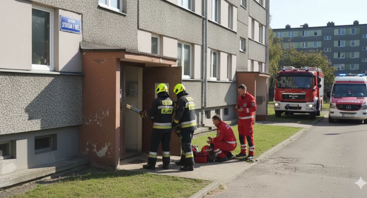 POMOC NA UL. STASIA I NEL: Strażacy otworzyli mieszkanie dla ratowników