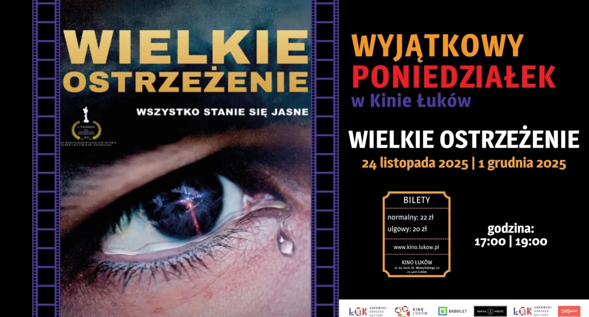  Wielkie ostrzeżenie  w Kinie Łuków: Dodatkowe seanse tego ważnego filmu w listopadzie i grudniu 2025