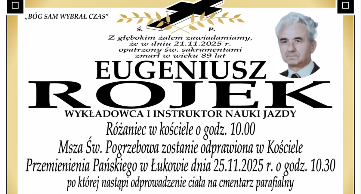 Odszedł Eugeniusz Rojek, wykładowca i instruktor nauki jazdy z Łukowa