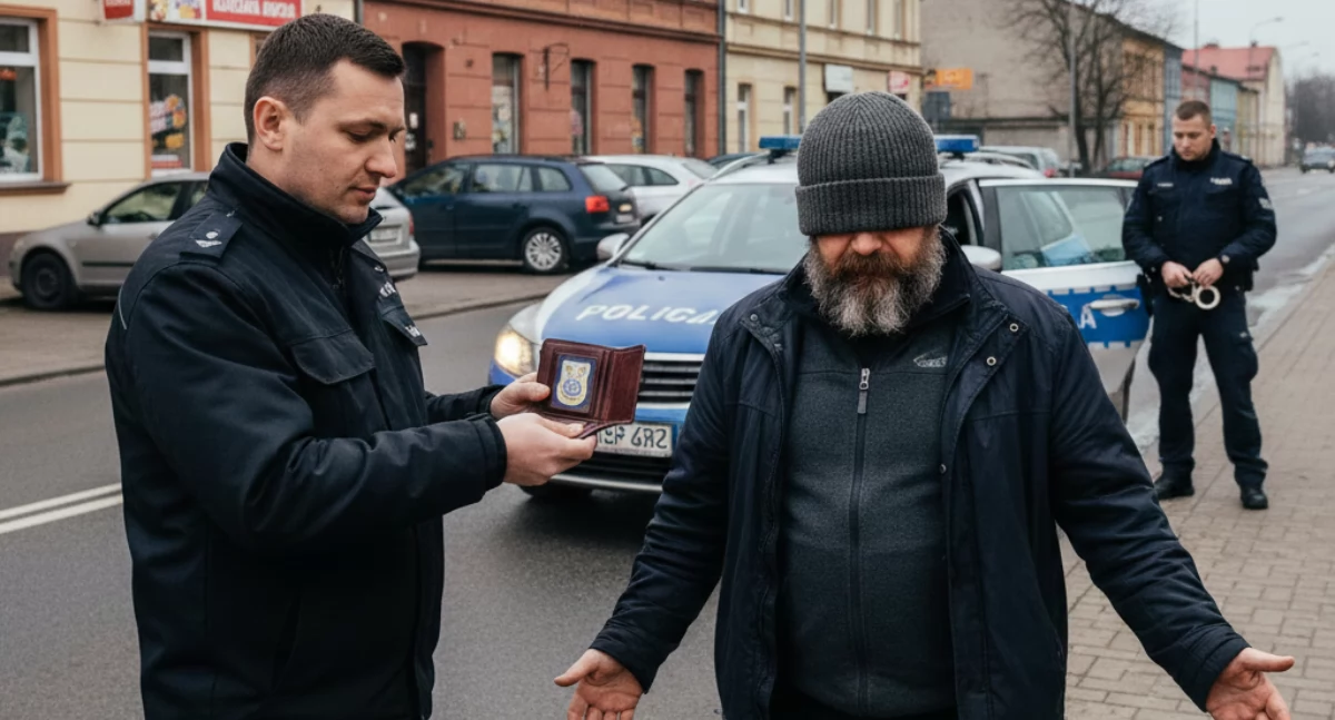 ŁUKOWSKI BOHATER DNIA! Policjant PRZEJRZAŁ FACETA z wielką brodą i czapką na oczach!