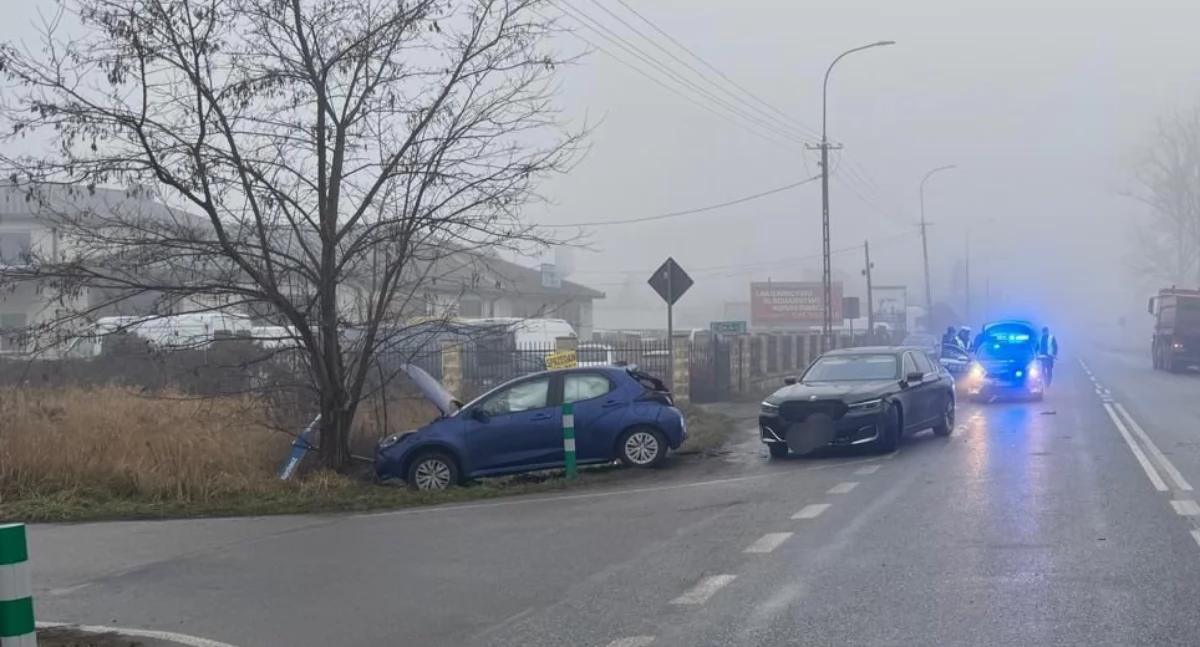 Trzy rozbite auta  na ul. Łapiguz w Łukowie