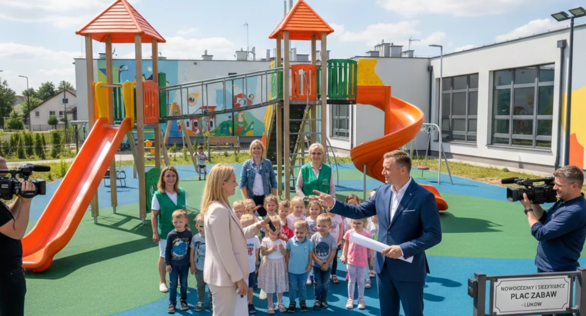 Nowoczesne i bezpieczne place zabaw w Łukowie. Inwestycja w rozwój najmłodszych zakończona