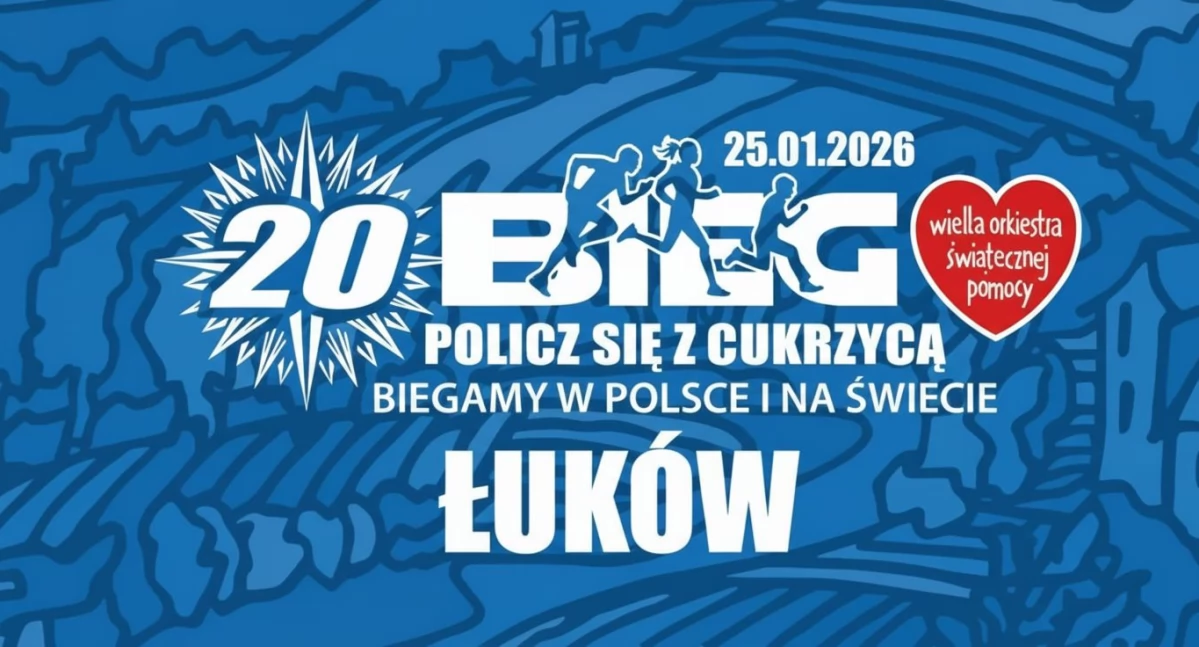 Bieg WOŚP Policz się z cukrzycą w Łukowie: wystartuj 25 stycznia nad zalewem Zimna Woda i pomóż kupić pompy insulinowe