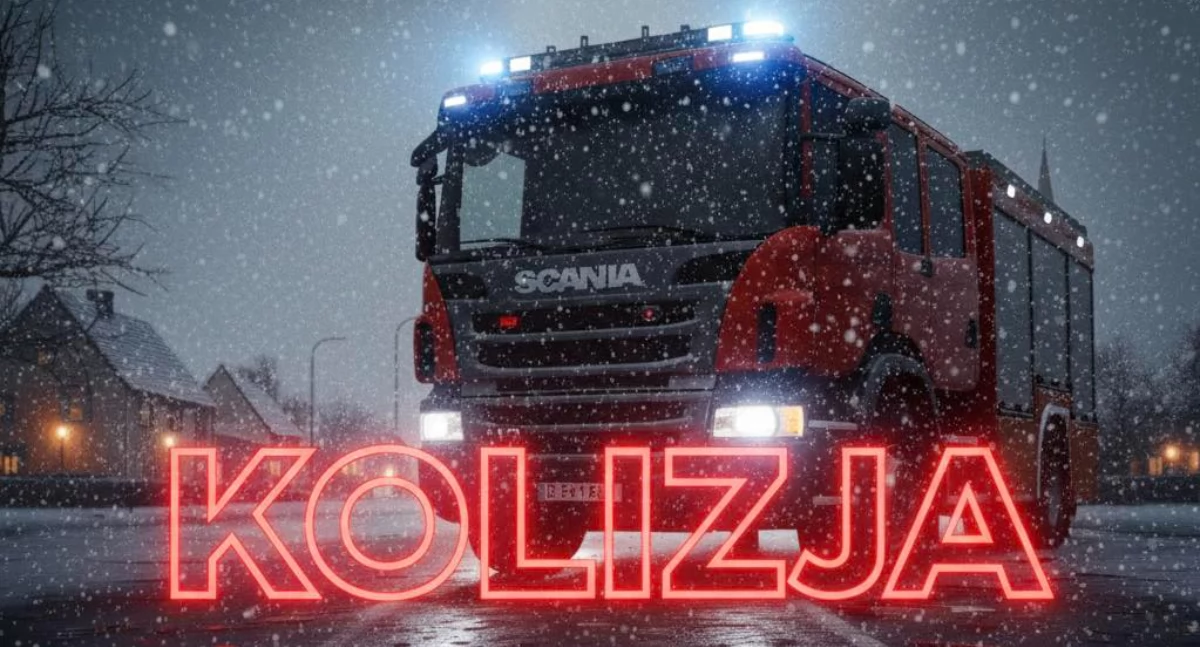 Huk i rozbite auta w Łazach! Służby w akcji, mogło dojść do tragedii