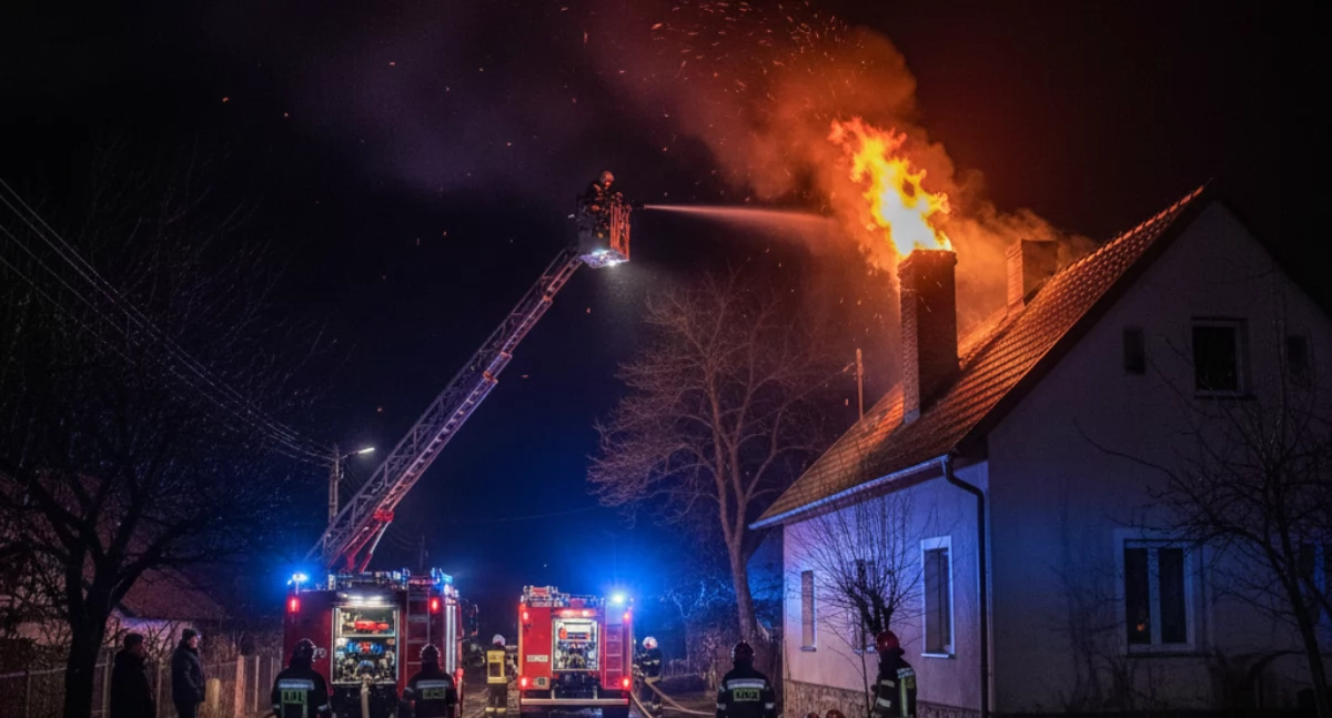 Pożar sadzy w Jarczewie postawił na nogi strażaków z trzech miejscowości