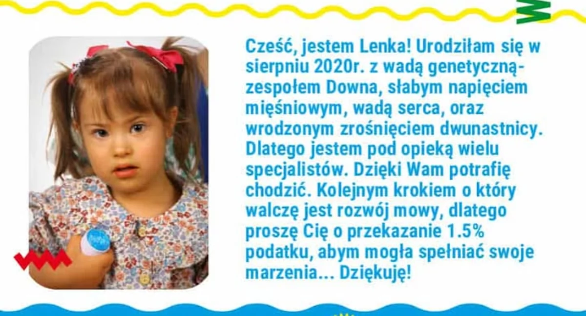 Przekaż 1,5% podatku dla Leny Pazury z Fundacji Słoneczko! 