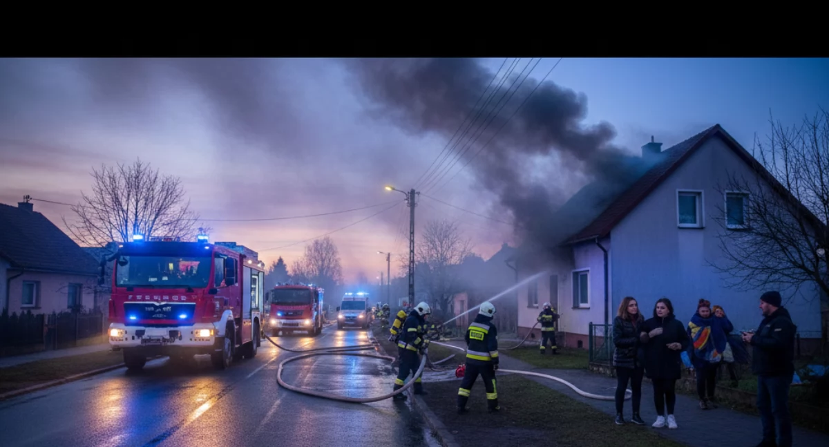 Groźny wieczór w Gręzówce! Kłęby czarnego dymu i pogotowie na ul. Nowej