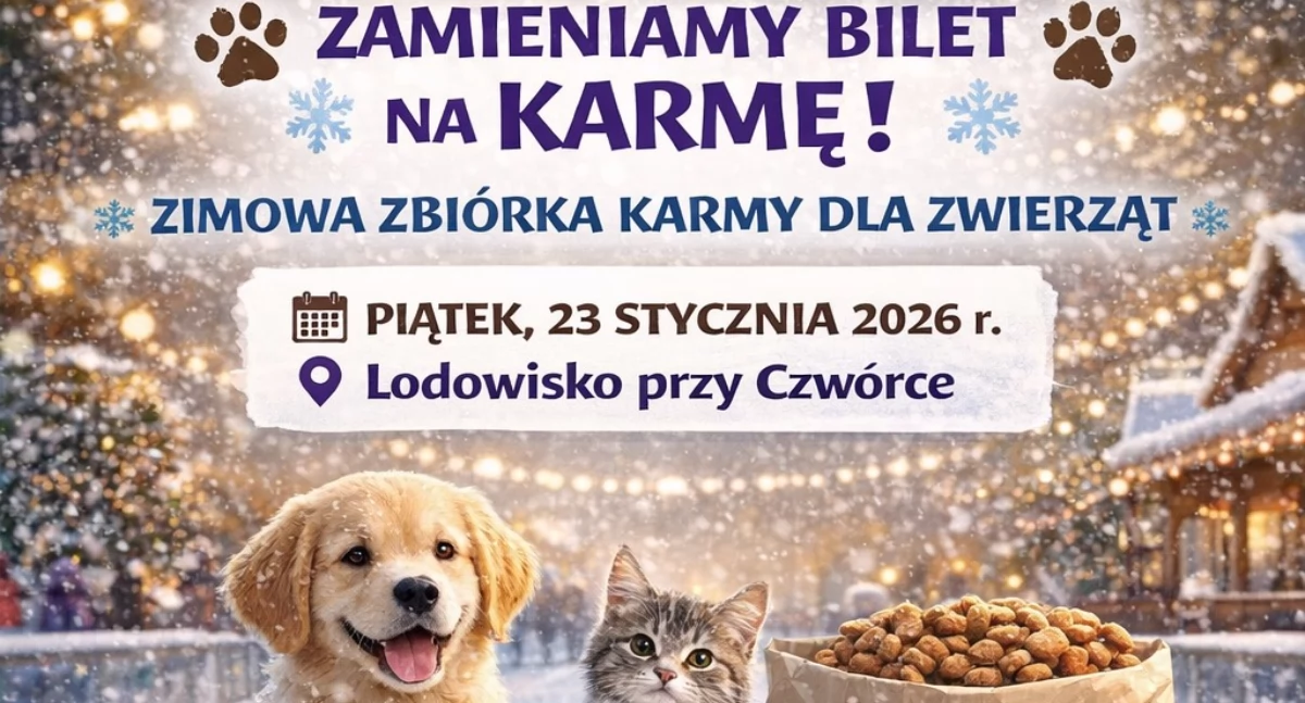 Karma zamiast biletu na lodowisku przy „Czwórce”
