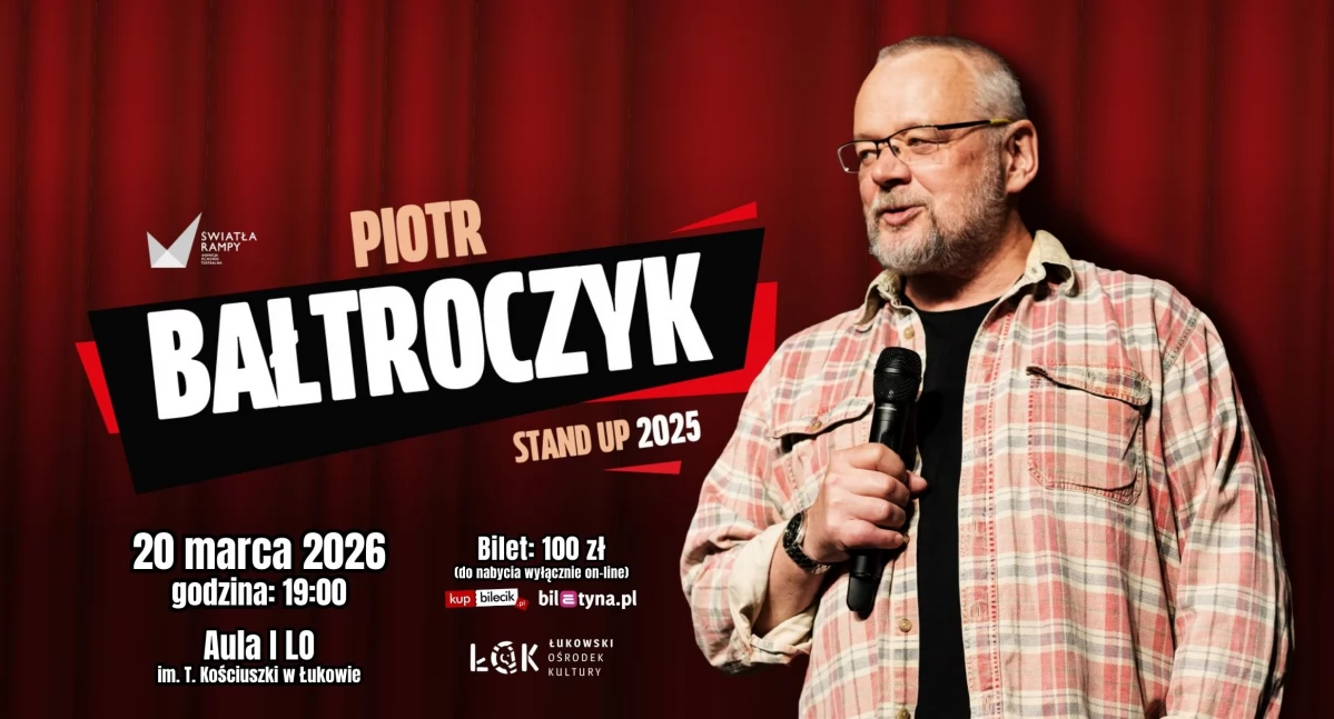Piotr Bałtroczyk w Łukowie. Występ w I LO już 20 marca