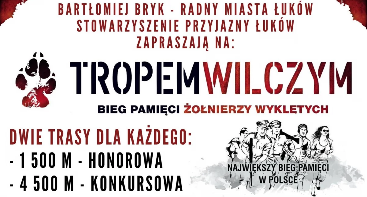Bieg Tropem Wilczym w Łukowie: Radny Bryk zaprasza, liczba miejsc ograniczona!