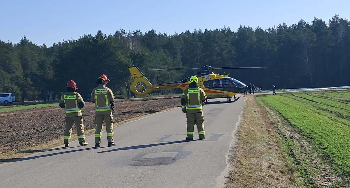Groźny wypadek w lesie pod Łukowem! Helikopter ratunkowy w akcji (WIDEO)