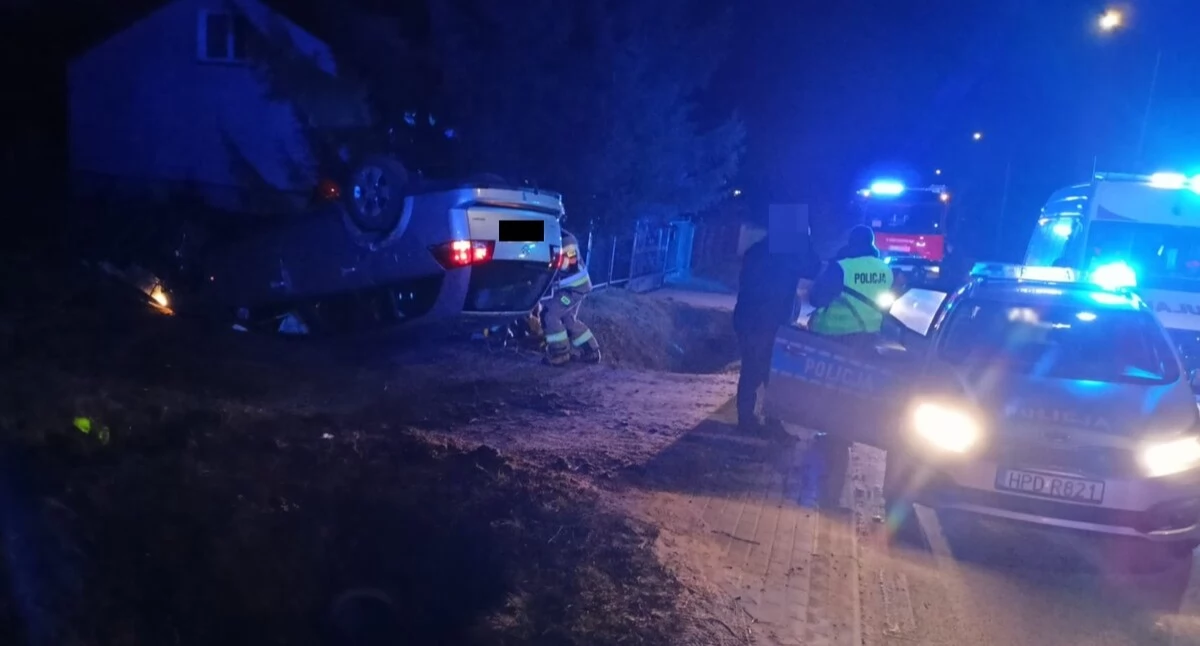Miał ponad 2 promile i dachował! Zobacz zdjęcia z wypadku!