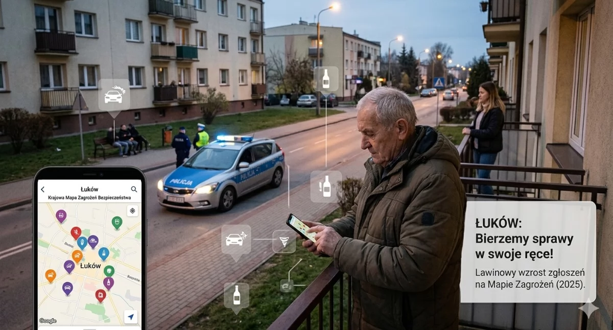 Bezpieczeństwo w Łukowie: Mieszkańcy masowo zgłaszają zagrożenia. Mamy dane!