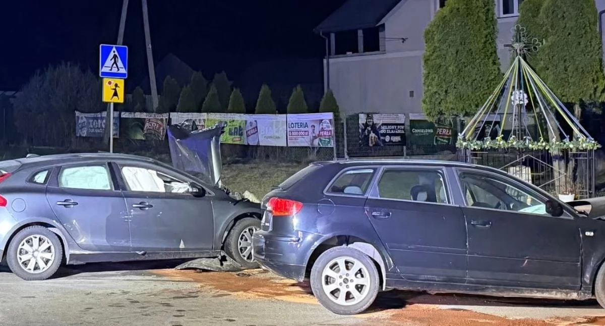 Groźny wypadek tuż przed północą! Ratownicy z Łukowa i Serokomli w akcji