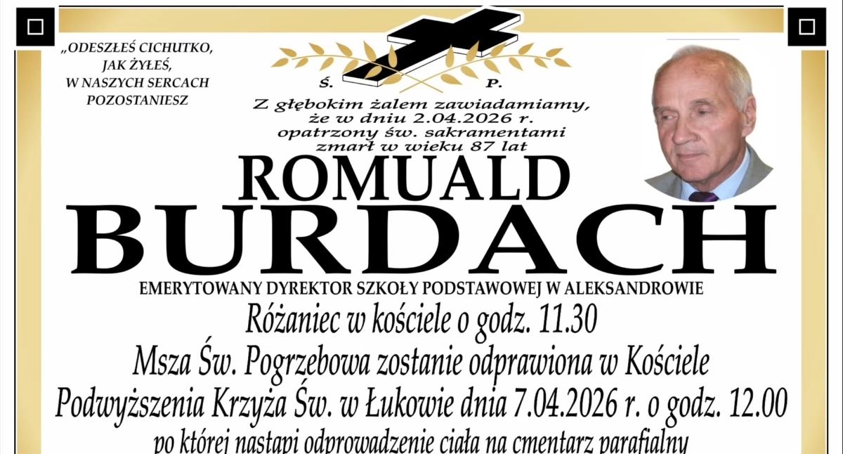 Romuald Burdach nie żyje. Odszedł wybitny pedagog i samorządowiec 
